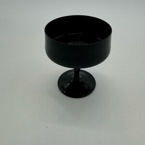 Pedestal Dessert Cup Sherbet Bowl Black Footed 5in x 4.5in